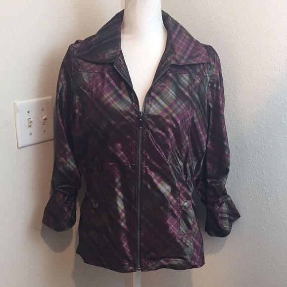 Chico’s Purple 3/4 Sleeve Jacket - Picture 1 of 7